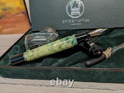 Delta Lugdunum Black/Green Sterling Silver 925 Trim Limited Edition Fountain Pen