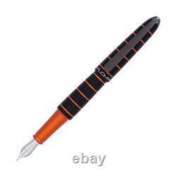 Diplomat Elox Fountain Pen in Ring Black/Orange Medium Point NEW in Box