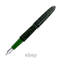 Diplomat Elox Matrix Fountain Pen in Ring Black/Green Extra Fine Point NEW