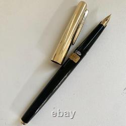 Discontinued vintage retro sailor fountain pen black gold #c6a570