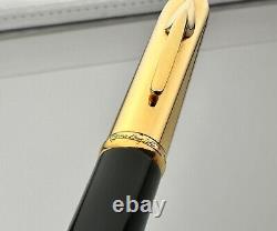 ETTORE BUGATTI Black Gold Cap EB Fountain Pen 18K Gold Nib