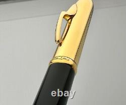 ETTORE BUGATTI Black Gold Cap EB Fountain Pen 18K Gold Nib