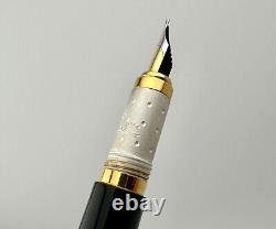 ETTORE BUGATTI Black Gold Cap EB Fountain Pen 18K Gold Nib