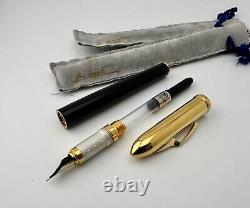 ETTORE BUGATTI Black Gold Cap EB Fountain Pen 18K Gold Nib