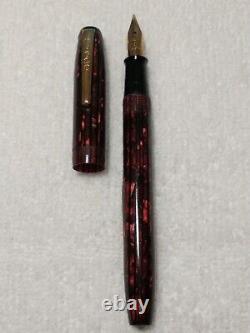 Eagle Vintage Fountain Pen With 14k Gold Mf Nib Scarlett And Black Celluloid
