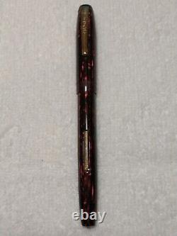 Eagle Vintage Fountain Pen With 14k Gold Mf Nib Scarlett And Black Celluloid