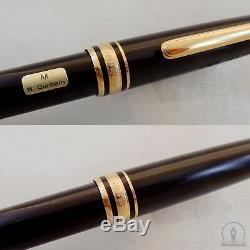 Early Montblanc 144 Black GT Fountain Pen 14K Monotone M Nib W-Germany c1980