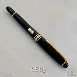 Early Montblanc 144 Black GT Fountain Pen 14K Monotone M Nib W-Germany c1980