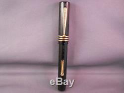 Eclipse Black Chased Fountain Pen-#8 flexible fine nib-restored