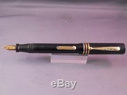 Eclipse Black Chased Fountain Pen-#8 flexible fine nib-restored