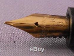 Eclipse Black Chased Fountain Pen-#8 flexible fine nib-restored