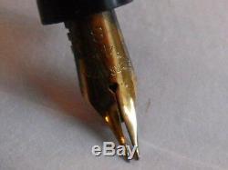 Eclipse Black Chased Fountain Pen-#8 flexible fine nib-restored