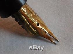 Eclipse Black Chased Fountain Pen-#8 flexible fine nib-restored