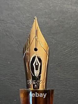 Edison Collier Antique Marble 18k Gold Nib Medium Point Fountain Pen