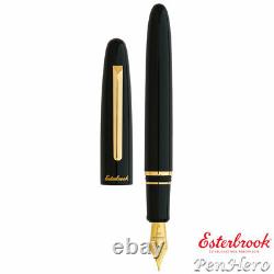 Esterbrook Estie Ebony Black Gold Plate Trim Fountain Pen Medium E116-M