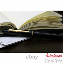 Esterbrook Estie Ebony Black Gold Plate Trim Fountain Pen Medium E116-M