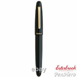 Esterbrook Estie Ebony Black Oversize Gold Plate Trim Fountain Pen Extra Fine