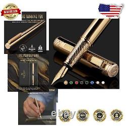 Exquisite Gold Fountain Pen Gift Set Lightweight with Snap Closure Design