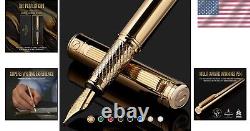 Exquisite Gold Fountain Pen Gift Set Lightweight with Snap Closure Design