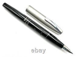 FINE NOS c1970 SHEAFFER IMPERIAL II DELUXE BLACK TOUCHDOWN FOUNTAIN PEN PdAg F