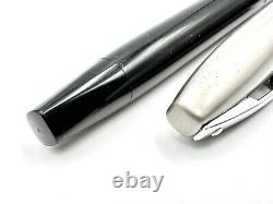 FINE NOS c1970 SHEAFFER IMPERIAL II DELUXE BLACK TOUCHDOWN FOUNTAIN PEN PdAg F