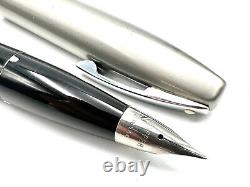 FINE NOS c1970 SHEAFFER IMPERIAL II DELUXE BLACK TOUCHDOWN FOUNTAIN PEN PdAg F