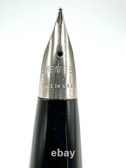 FINE NOS c1970 SHEAFFER IMPERIAL II DELUXE BLACK TOUCHDOWN FOUNTAIN PEN PdAg F