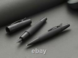 Faber-Castell E-Motion Fountain Pen, Medium Nib (M), Pure Black (FC148620)