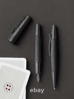 Faber-Castell E-Motion Fountain Pen, Medium Nib (M), Pure Black (FC148620)