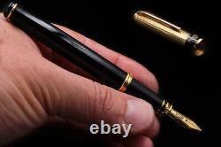 Fountain Pen Gold Swan 18 kt Golden Silver F Nib Handmade Pelikan Cartridges
