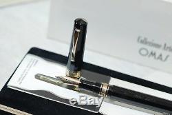 Fountain Pen Omas 557-s Black 8371f/p Nib Size F Vintage