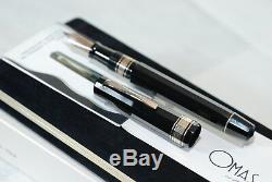 Fountain Pen Omas 557-s Black 8371f/p Nib Size F Vintage