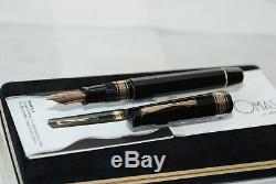 Fountain Pen Omas 557-s Black 8371f/p Nib Size F Vintage