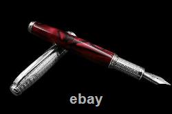 Fountain Pen Tuscany Silver & Red Passion B Nib Black Pelikan Cartridges