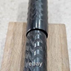 GEM Black Hard Rubber Etched Wave Pattern 14K NIB 5-1/2 Fountain Pen Blind Cap