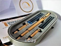 Genuine 24ct Gold Plated Parker Vector Calligraphy Set CT Fountain Pen-Fine Nib