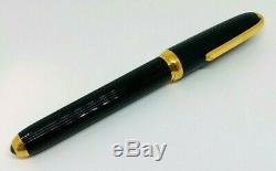 Genuine Louis Cartier Fountain Pen Black Composite GT 18K Nib MUST SEE