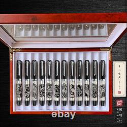 Germany Nib Fountain Pen ARTEX Chinese Zodiac, Silver Color, Free Engraving