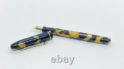 Gorgeous Eclipse Fountain Pen, Black & Pearl, Springy, 14k Medium Nib, Canada