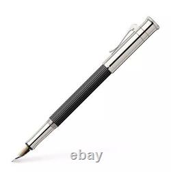 Graf von Faber-Castell Fountain Pen Classic Ebony Wood Silver Trim M 18kt Gold