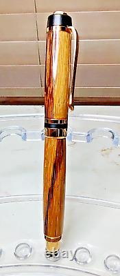 Hand Turned Fountain Pen in Asian Marble Wood