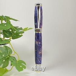 Hand Turned Premium Gold & Chrome Executive Fountain Pen Superior P23-014