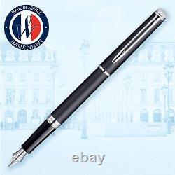 Hemisphere Essential Matte Black Chrome Trim Medium Point Fountain Pen S092