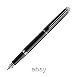 Hemisphere Essential Matte Black Chrome Trim Medium Point Fountain Pen S092