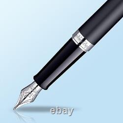 Hemisphere Essential Matte Black Chrome Trim Medium Point Fountain Pen S092