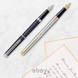 Hemisphere Essential Matte Black Chrome Trim Medium Point Fountain Pen S092