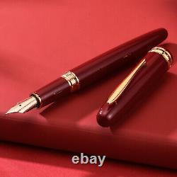 Hongdian 1841 14k Gold Fountain Pen Red/ Black Resin EF/ F Nib #32 Classic Pen