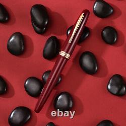 Hongdian 1841 14k Gold Fountain Pen Red/ Black Resin EF/ F Nib #32 Classic Pen