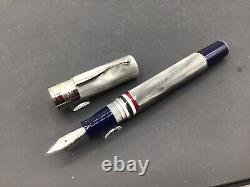 (JLC) GIOIA Italy Flag Partenope Fountain Pen Madreperla Medium Chrome New $240