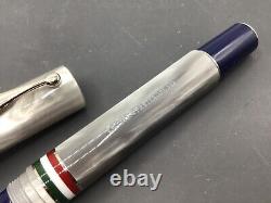 (JLC) GIOIA Italy Flag Partenope Fountain Pen Madreperla Medium Chrome New $240